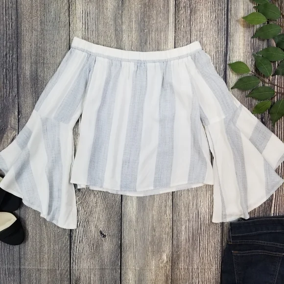 LF | SEEK the Label Striped Off the Shoulder Top - Picture 4 of 7